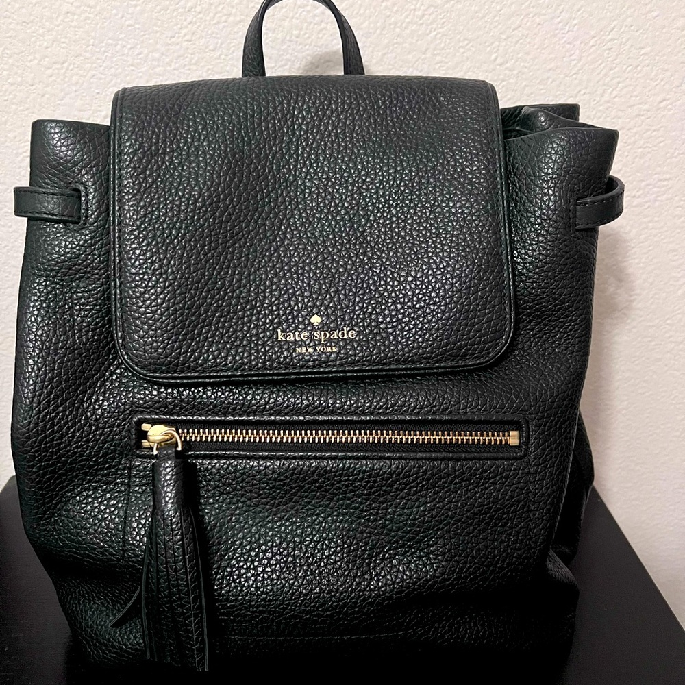 Kate Spade Kacy Pebbled Leather Backpack - Black